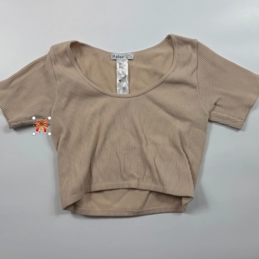 Forever 21 Tan Ribbed Crop Top